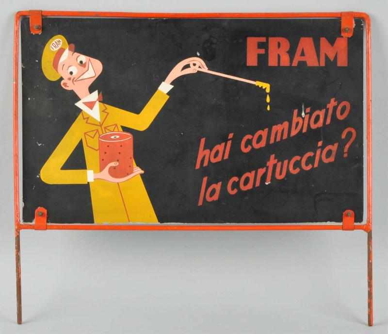 Appraisal: Metal Fram Display Sign Description Advertising Fram Oil