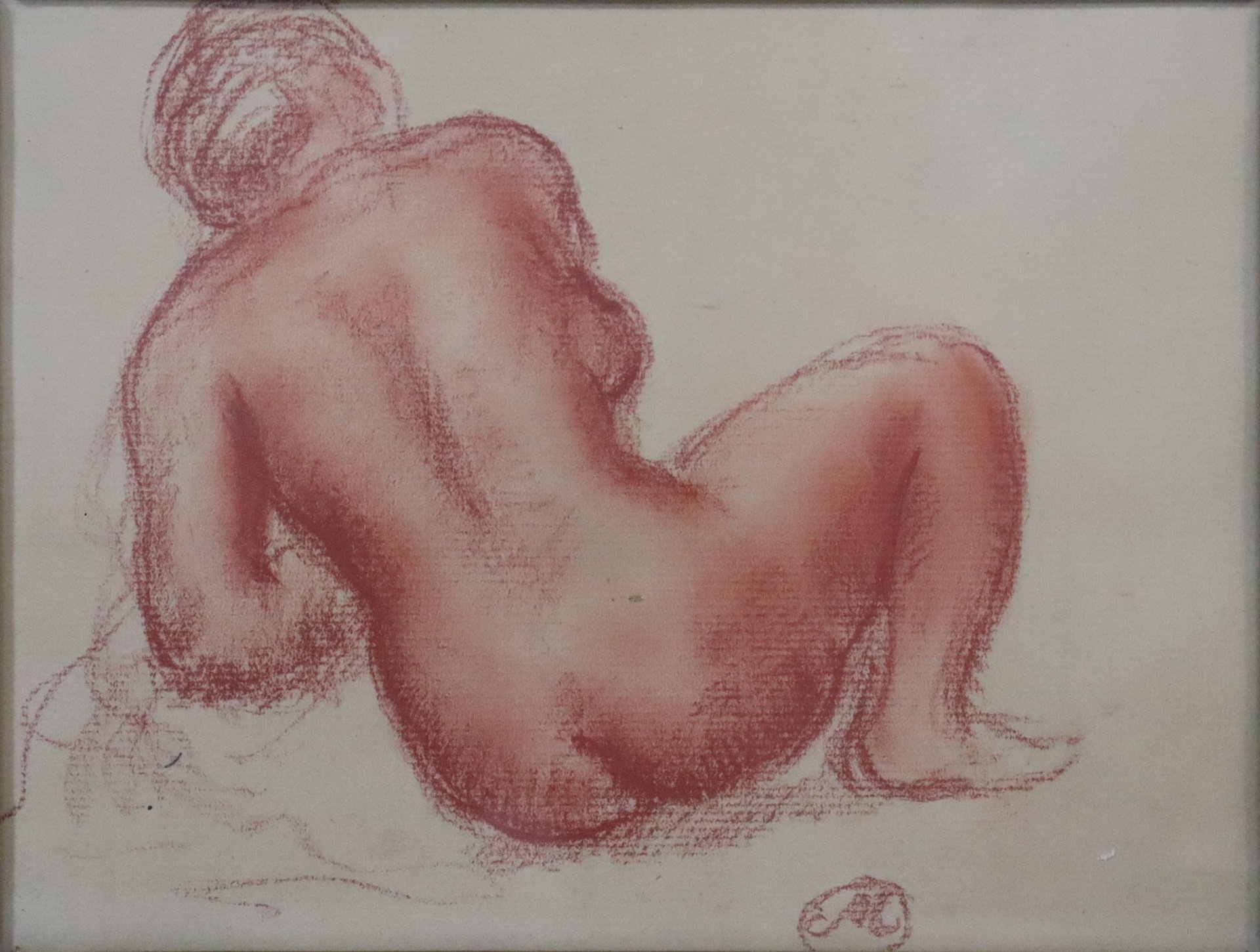 Appraisal: ARISTIDE MAILLOL AFTER Nude Study Sanguine on paper Signed with