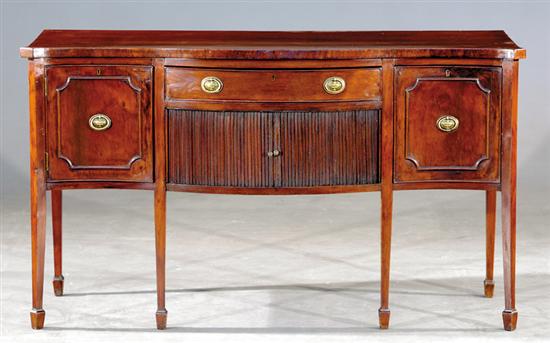 Appraisal: Late Georgian mahogany serpentine sideboard circa shaped top over conforming