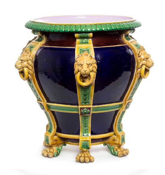 Appraisal: Sale Lot A Majolica Jardiniere late th century with fixed