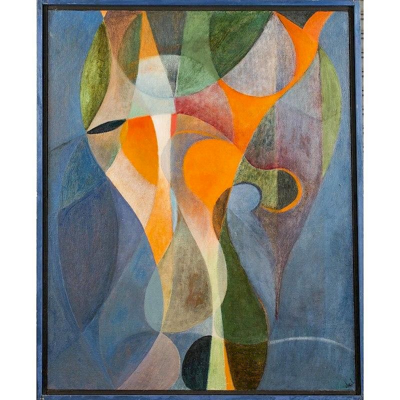 Appraisal: Anna Rasmussen Painting Framed abstract oil on canvas painting by