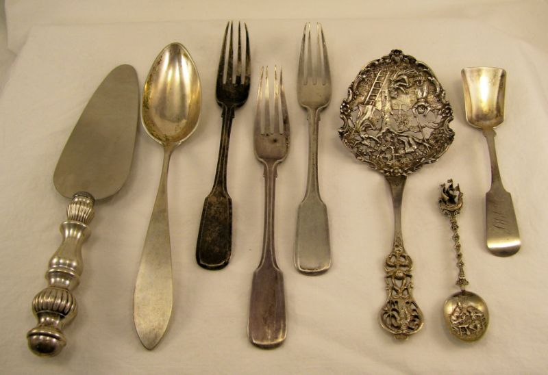 Appraisal: American European Silver Lot Includes Pie server marked Hallmark sterling