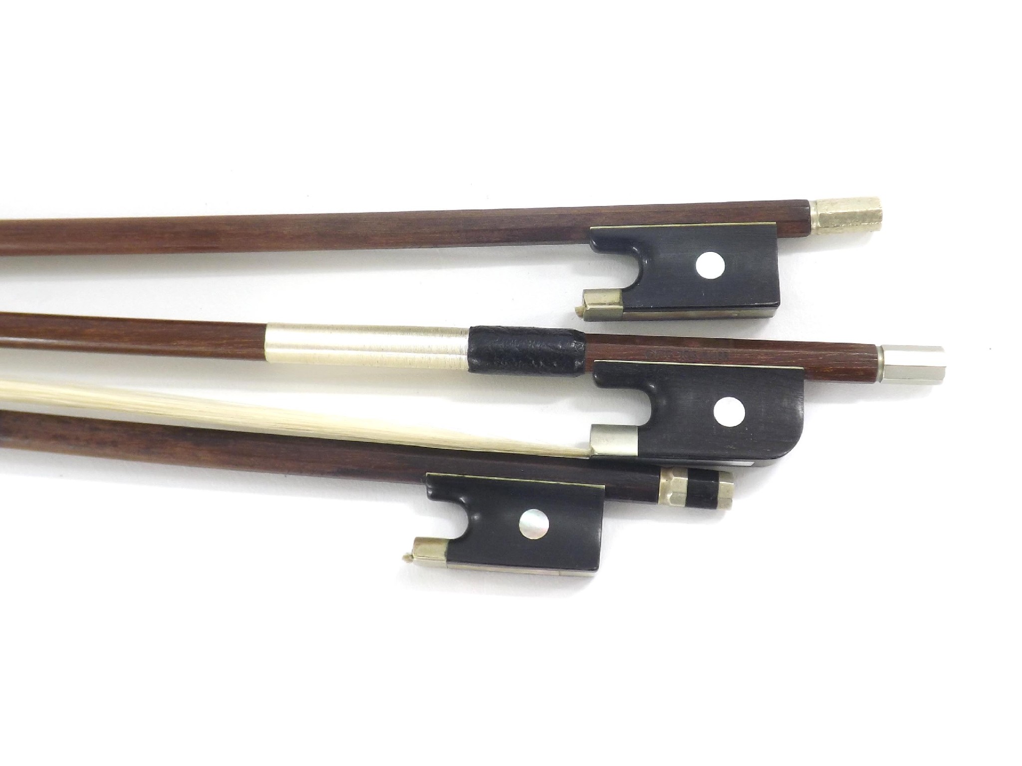 Appraisal: Nickel mounted violoncello bow stamped Otto Jos Klier also two