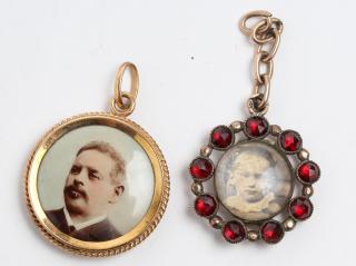 Appraisal: Antique Photograph Fob Pendants incl K Gold Likely Victorian the