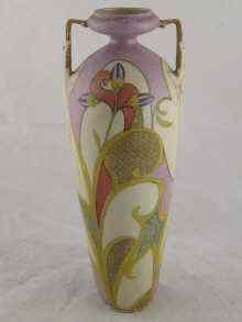 Appraisal: A continental Art Nouveau tapering amphora vase with matt glazed