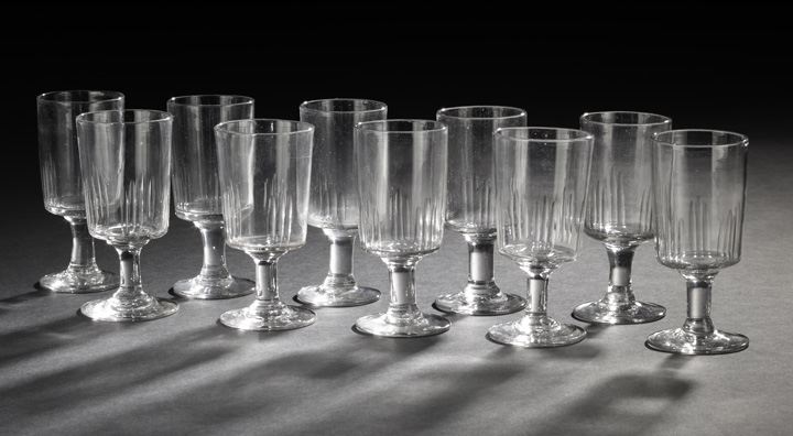 Appraisal: Set of Ten French Cut Glass Goblets second quarter th