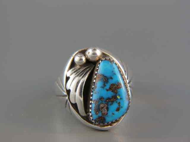 Appraisal: Indian Turquoise Man's Ring sterling silver grams