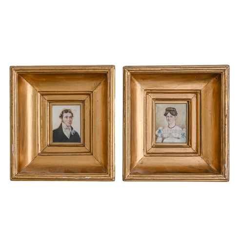 Appraisal: English School th century - Portrait Miniatures of Mr Mrs