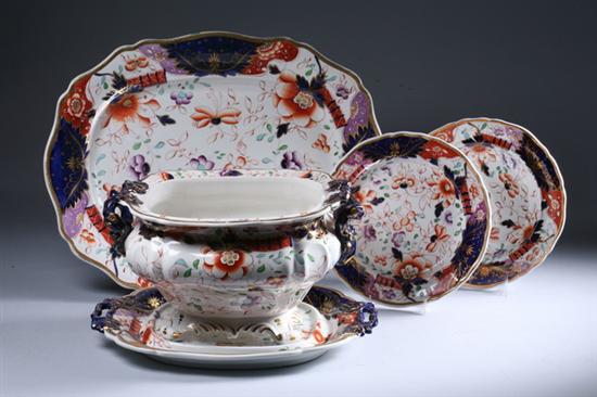 Appraisal: -PIECE DAVENPORT IRONSTONE DINNER SERVICE mid- th century printed Davenport