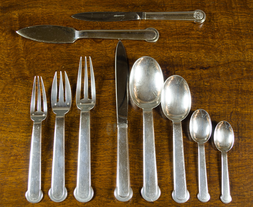 Appraisal: JEAN PUIFORCAT STERLING SILVER FLATWARE SET Annecy pattern ten pieces