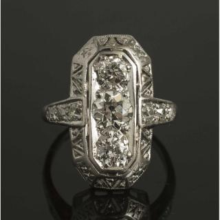 Appraisal: Diamond Platinum Ring Diamond platinum ring featuring ct TW diamonds