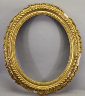 Appraisal: Antique Hudson River Style Carved Oval Frame Antique Hudson River