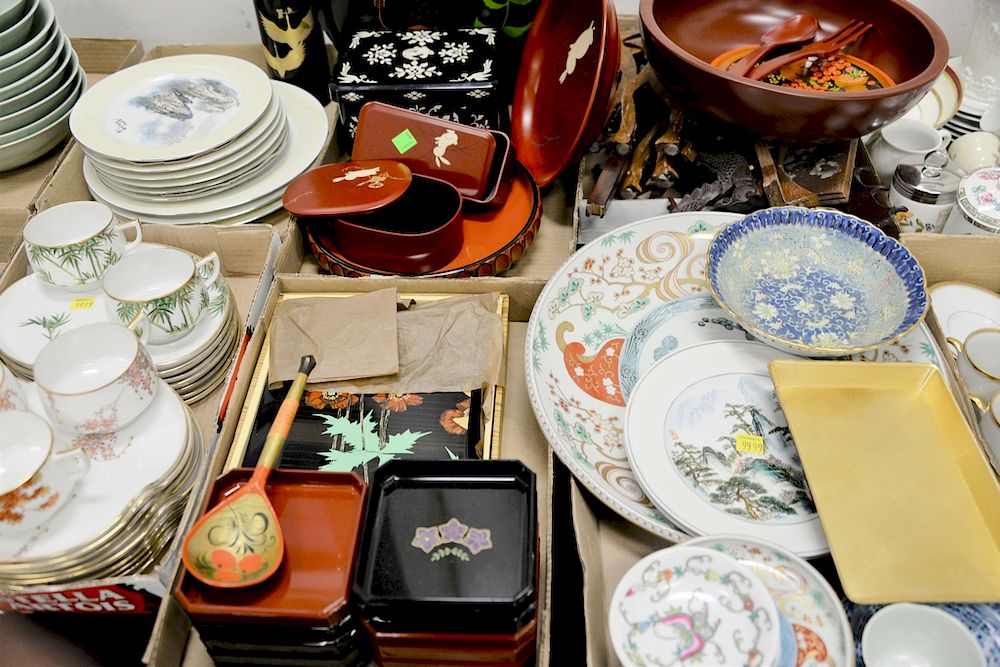 Appraisal: Six tray lots of Asian Chinese items to include two