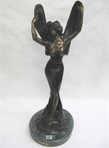 Appraisal: BRONZE FIGURE OF A WINGED YOUNG WOMAN titled Libellule with