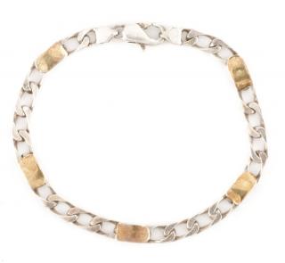 Appraisal: Tiffany Sterling k Gold Curb Link Bracelet Tiffany Co American