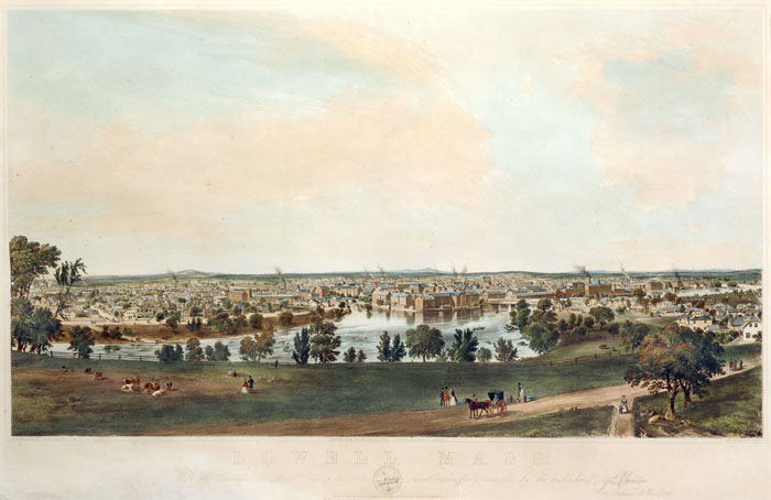 Appraisal: LOWELL MASS SKETCHED FROM THE RESIDENCE OF THOS L TUXBURY