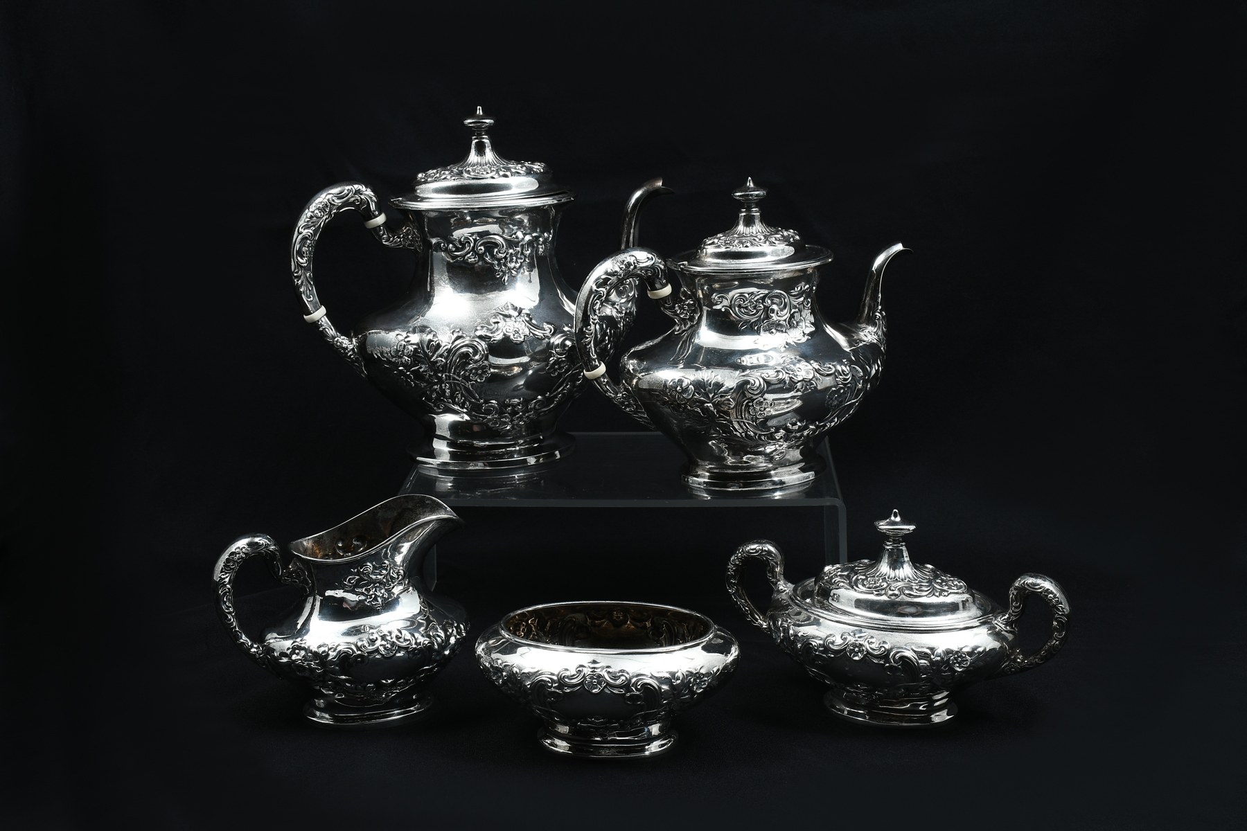 Appraisal: PC GORHAM STERLING SILVER TEA SET Approx Troy ounces Comprising