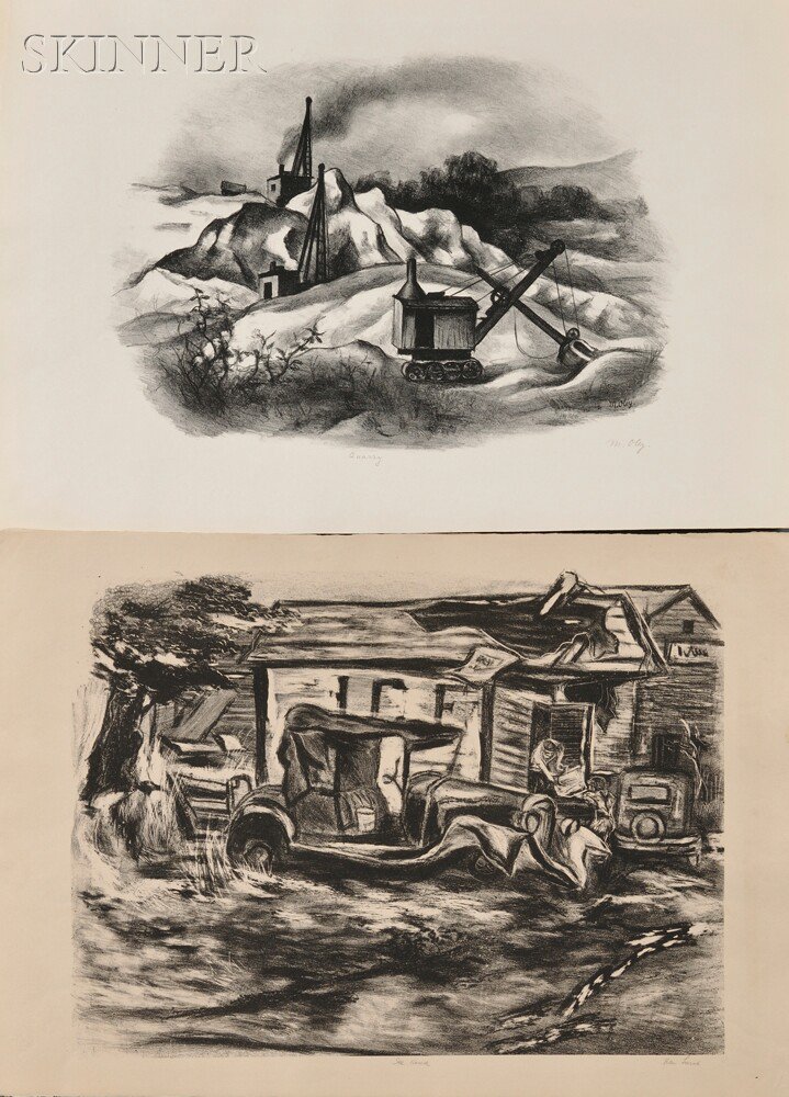 Appraisal: Two WPA Scenes Nan Lurie American b Ice House and