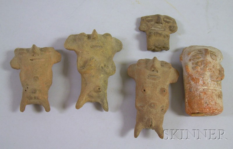 Appraisal: Five Pre-Columbian Figures ht to in untested