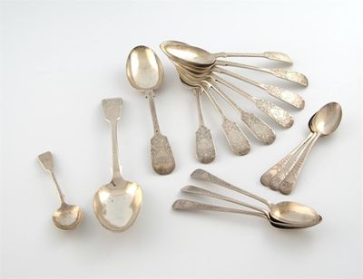 Appraisal: A mixed lot of silver flatware of Channel islands interest