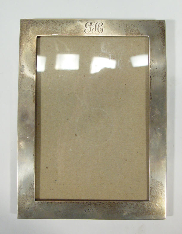 Appraisal: Rectangular silver photo frame London cm high