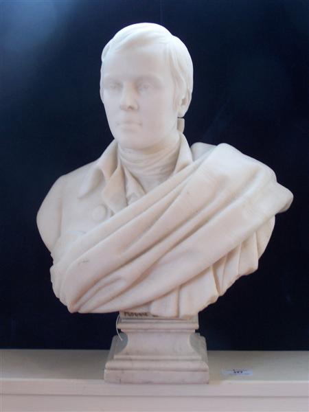 Appraisal: Maclean Thomas Nelson Bust of Robert Burns mm white marble