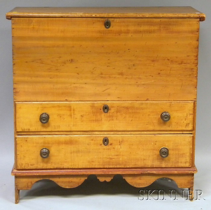 Appraisal: Poplar Blanket Chest over Two Long Drawers