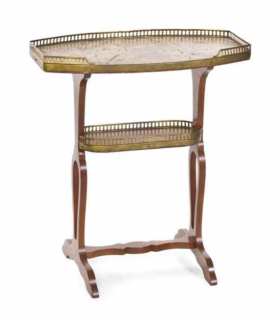 Appraisal: A Continental Mahogany Side Table having a galleried breche d'alep