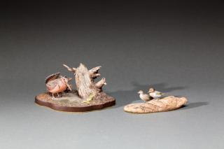 Appraisal: Miniature Woodcock and Green Winged Teal Pair by John A