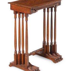 Appraisal: A William IV Rosewood Quartetto Nesting Table Circa Height of