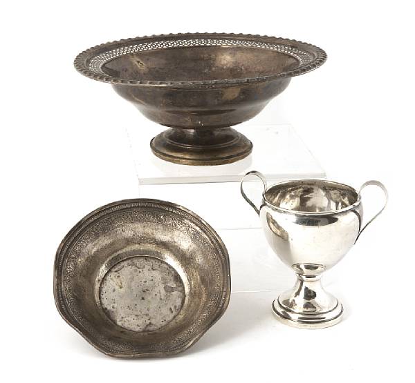 Appraisal: A group of silver and silver plate items Silver including