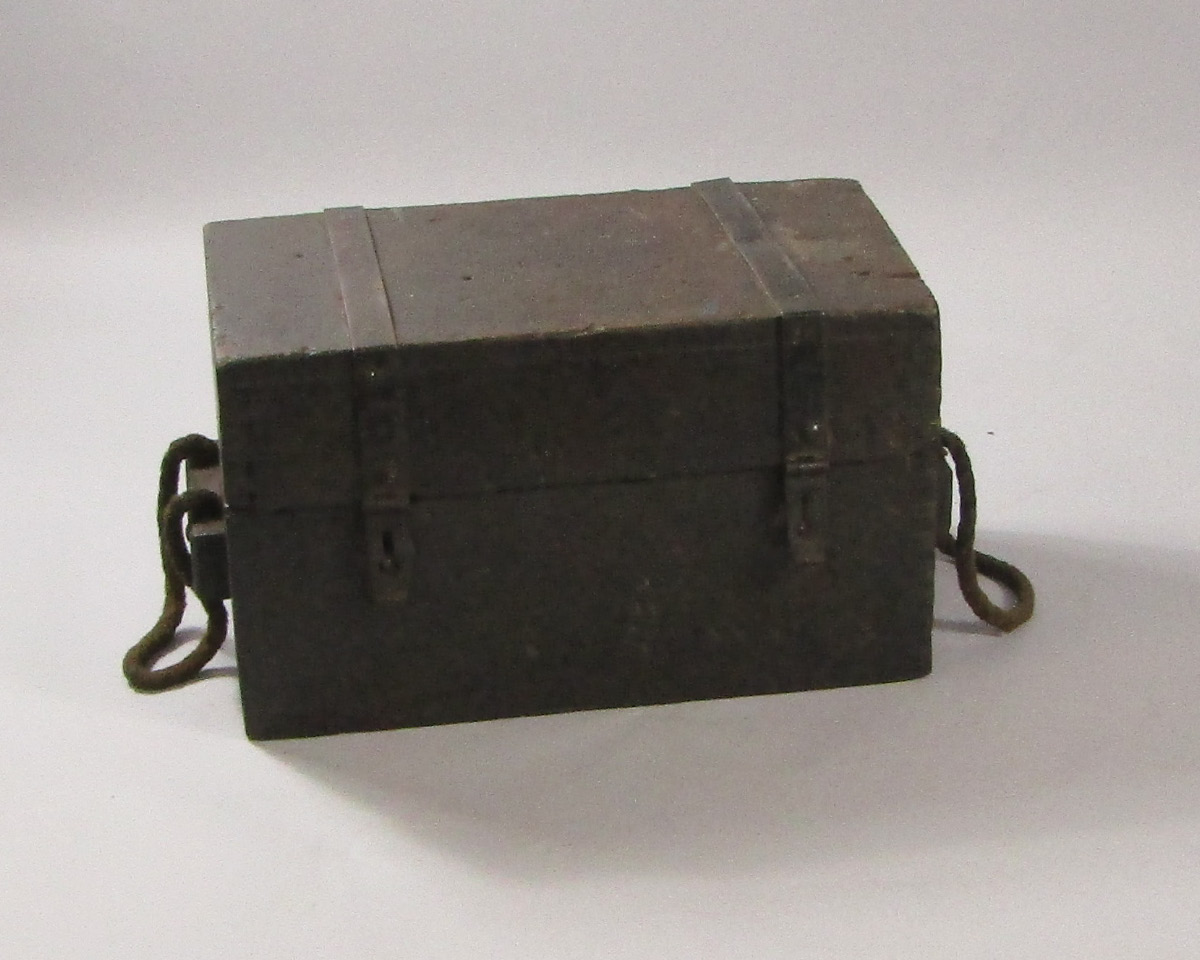 Appraisal: An early thC oak and iron bound maintenance box for