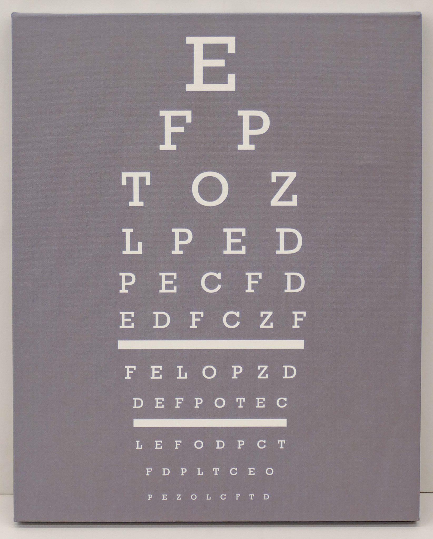 Appraisal: Joel Johnson Snellen Chart Print on Canvas ''x ''