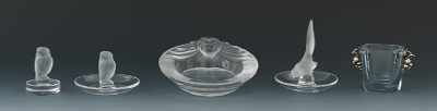 Appraisal: A Group of Four Lalique Articles and One by Stromberg