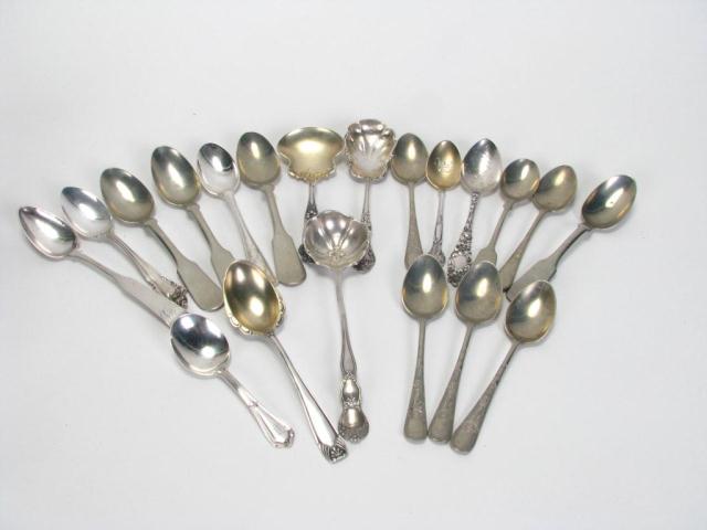 Appraisal: Group of nine sterling silver and one coin silver spoons