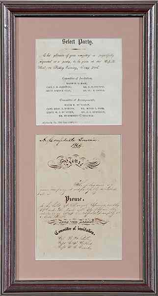 Appraisal: Confederate Party Picnic Invitations - Lot of framed together a