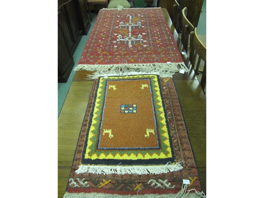 Appraisal: Persian floor rug and two prayer mats