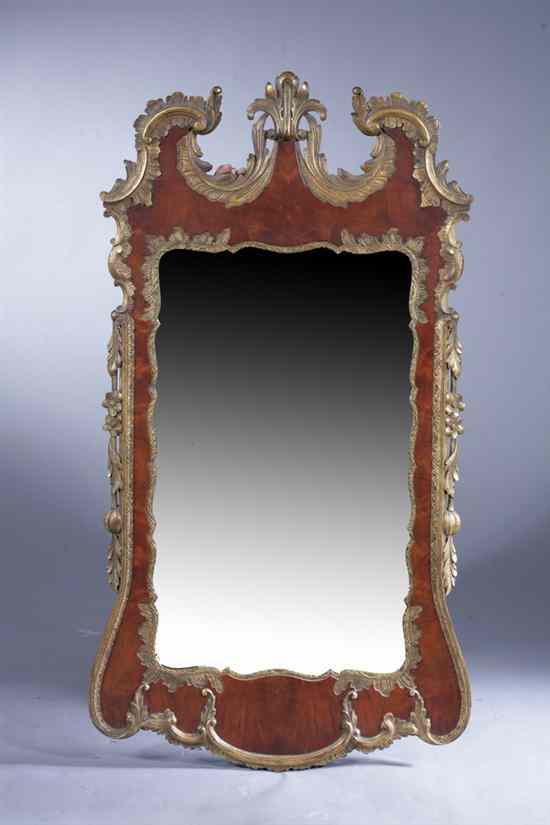 Appraisal: GEORGE II STYLE MAHOGANY AND GILT PIER MIRROR Broken scrolling