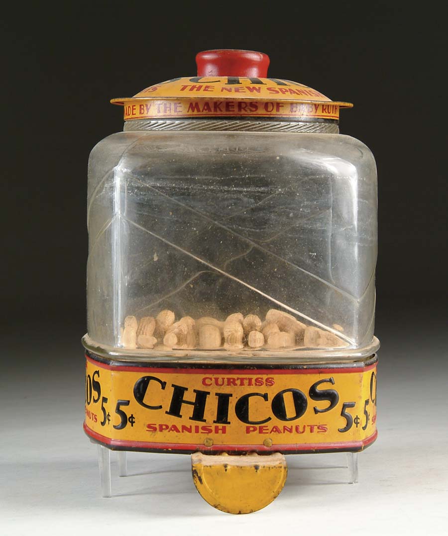 Appraisal: CHICOS PEANUTS STORE JAR Shelf display jar for the Curtiss