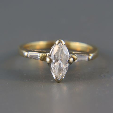 Appraisal: Diamond Solitaire Ring carat marquise high grade F color VS-