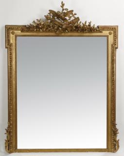 Appraisal: Oversized French carved giltwood mirror th c Oversized late th