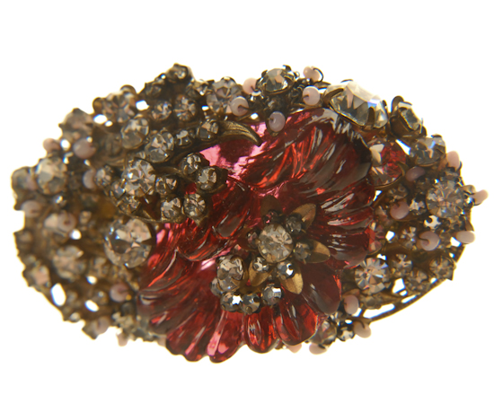 Appraisal: A Fantastic Miriam Haskell Rhinestone Brooch consisting of a carved