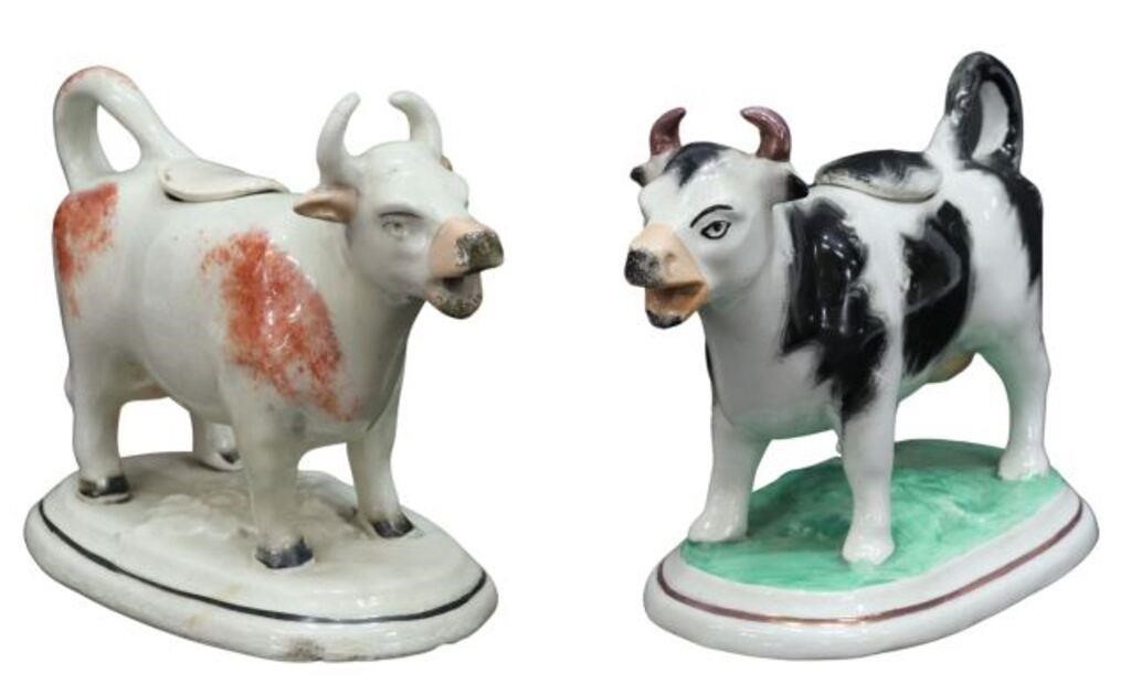 Appraisal: lot of English Victorian Staffordshire cow creamers th c including