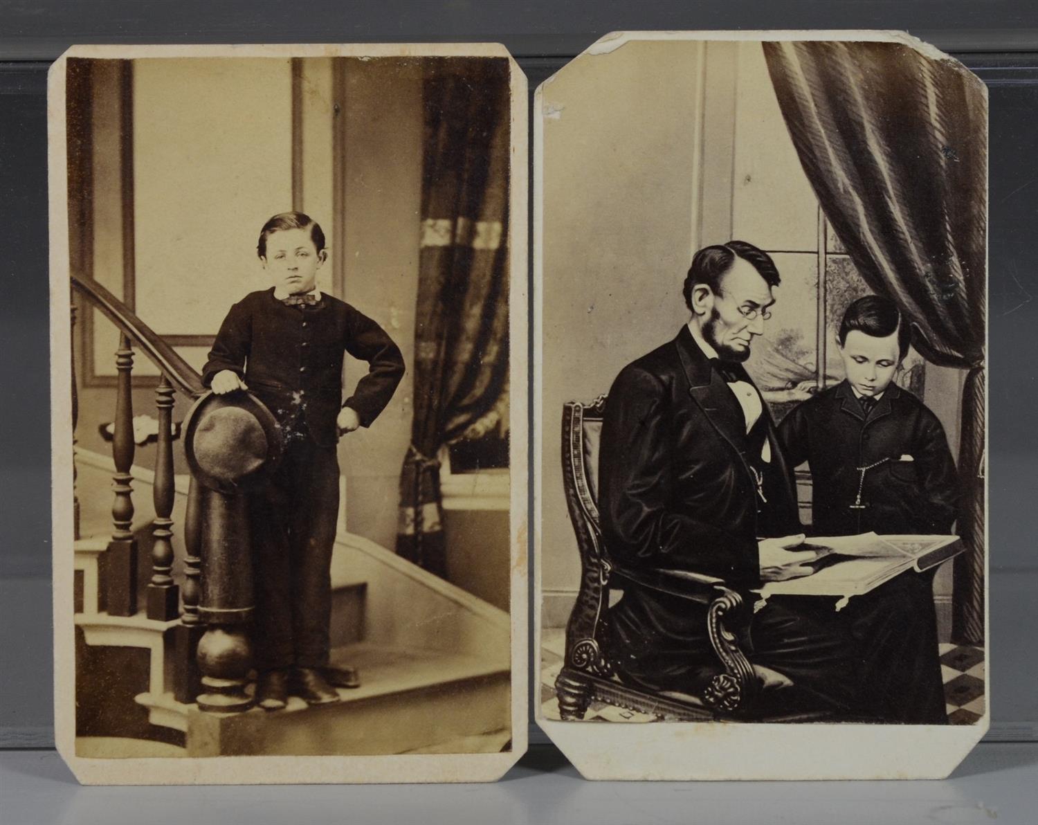 Appraisal: carte de visites one identified as Tad Lincoln verso from