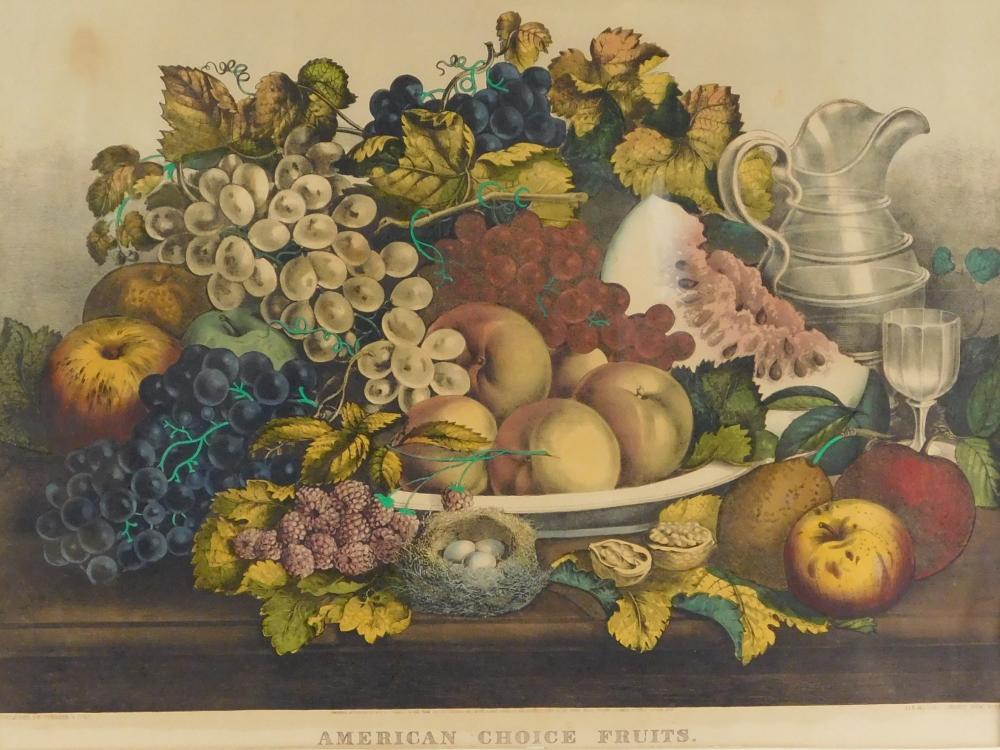 Appraisal: Currier Ives American publisher - American Choice Fruits lithograph with