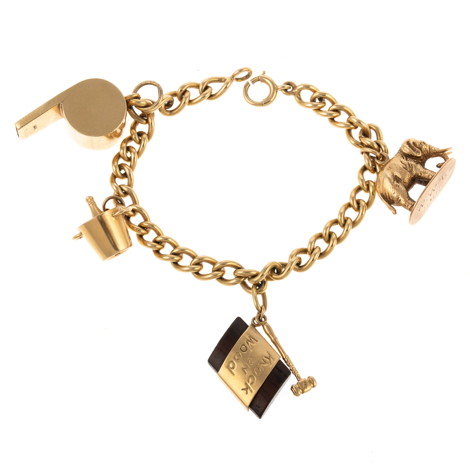 Appraisal: A VINTAGE CHARM BRACELET IN K YELLOW GOLD K yellow