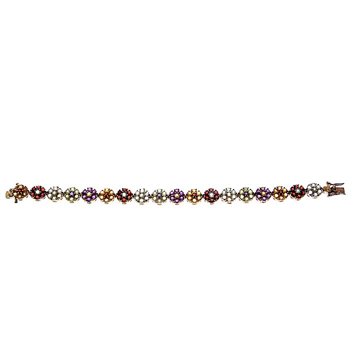 Appraisal: Gemstone Bracelet A kt bracelet with various clusters of gemstones