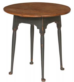 Appraisal: QUEEN ANNE ROUND TAVERN TABLE th c Painted Hardwood Round