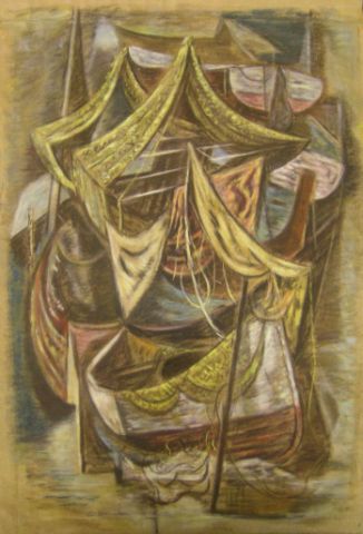 Appraisal: Edmund Brucker - IN x Pastel signed lower left Nets