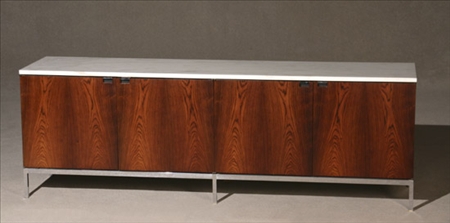 Appraisal: Florence Knoll Marble-Top Rosewood Credenza Manufactured by Knoll Design Introduced